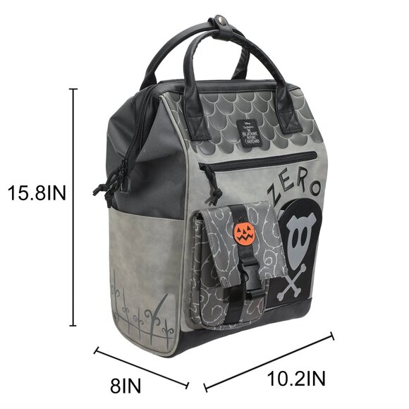 Nightmare Before Christmas Zero Dog House Backpack with Jack and Sally Keychain - Picture 3 of 9